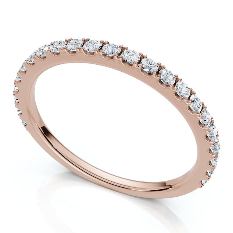 Bliss Diamond 1/5Ct Diamond Wedding Stackable Anniversary Ring Gold Lab Grown - 4.5 - Rose