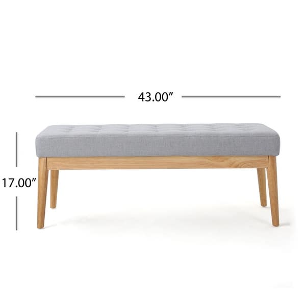 dimension image slide 4 of 10, Saxon Mid-century Tufted Ottoman Bench by Christopher Knight Home