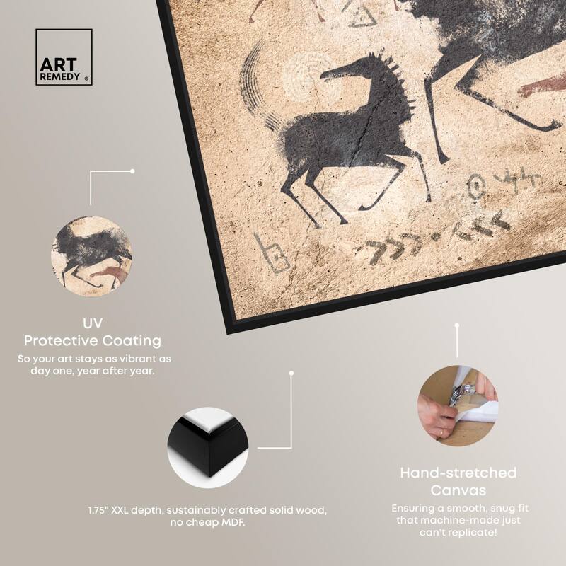 Cave Drawing Horses Canvas by Art Remedy