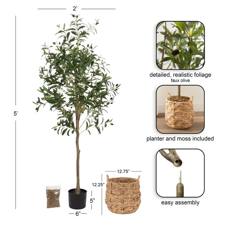 Kate and Laurel Oliveira Faux Olive Tree