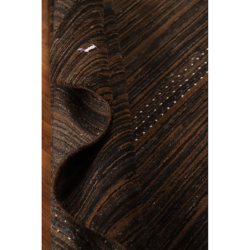 Hand Knotted Oriental 100% Wool Carpet Tribal Tribal Brown Gabbeh Area Rug - 7' 6'' X 5' 5''