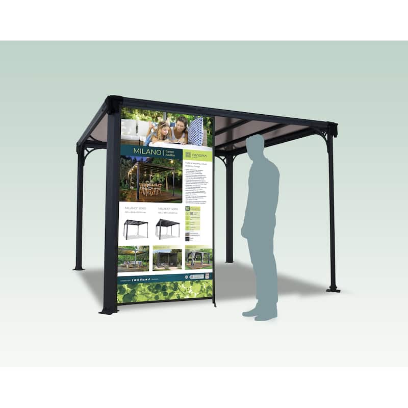 Milano 10 ft. x 10 ft. Gray/Grey Outdoor Gazebo