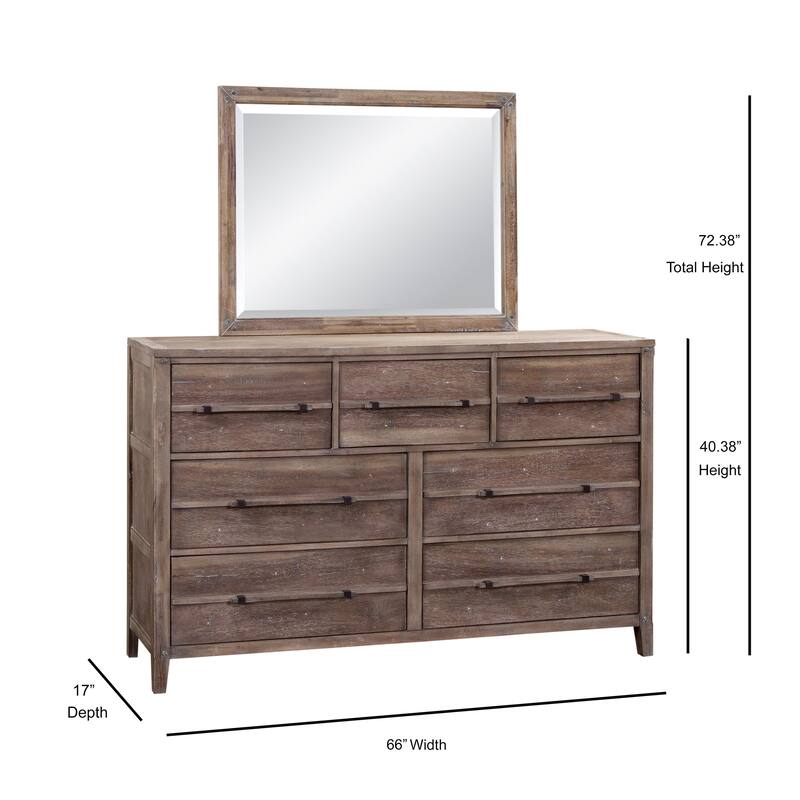 Asher 7-Drawer Dresser and Mirror