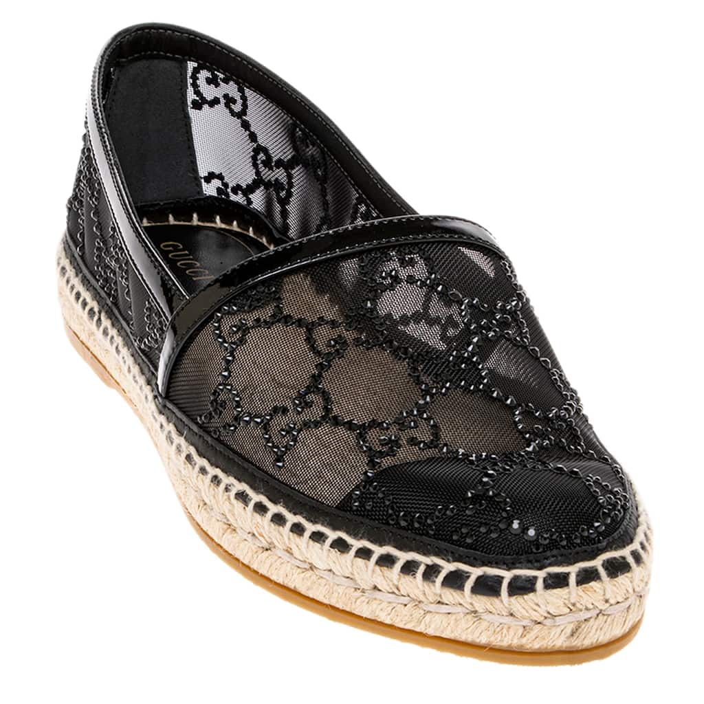 Gucci Crystal Embellished GG Pattern Espadrilles