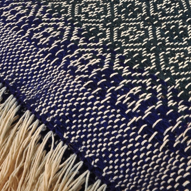 Novica Handmade Cozy Stripes Wool Throw