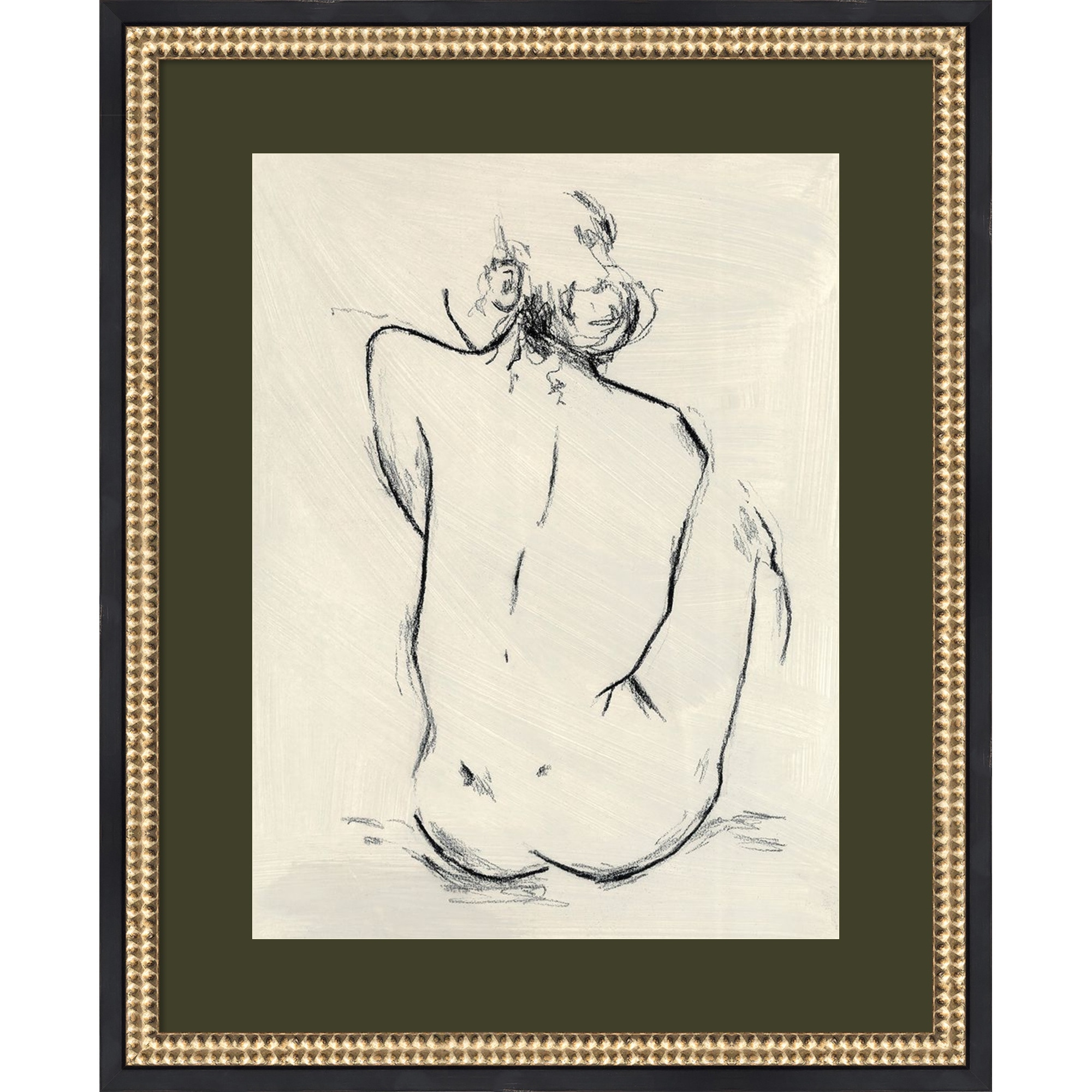Girl Sitting by Chloe Elliott Wood Framed Wall Art Print