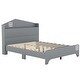 preview thumbnail 14 of 34, Wooden Full/Twin Size House Bed with Storage Headboard for Kids, Sturdy Plywood and Particle Board Construction