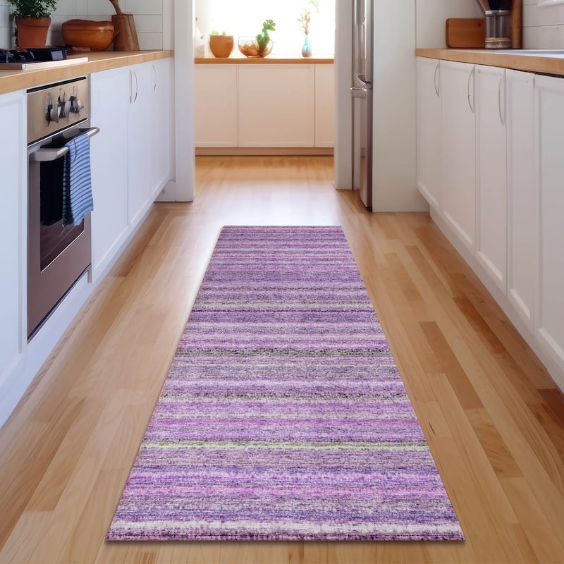 Premium Washable Super Soft Stripe Mayfield Rug - Purple - 2' 3" x 7' 6" - Runner