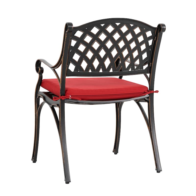 Outdoor 5-Piece Cast Aluminum Dining Set with Cushions