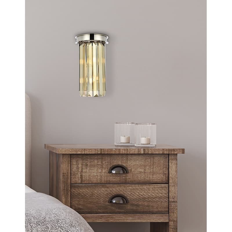 Royce Edge 2 light Polished nickel Wall Sconce