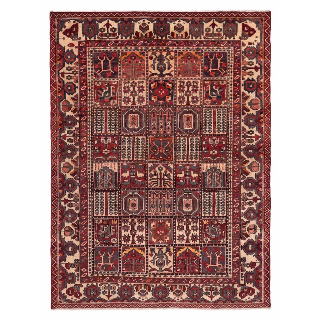 ECARPETGALLERY Hand-knotted Kayseri Vintage Red Wool Rug - 6'9 x 9'7