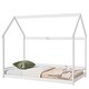 preview thumbnail 20 of 28, Wooden Twin House Bed with Integrated Shelves and Hanger for Kids Room