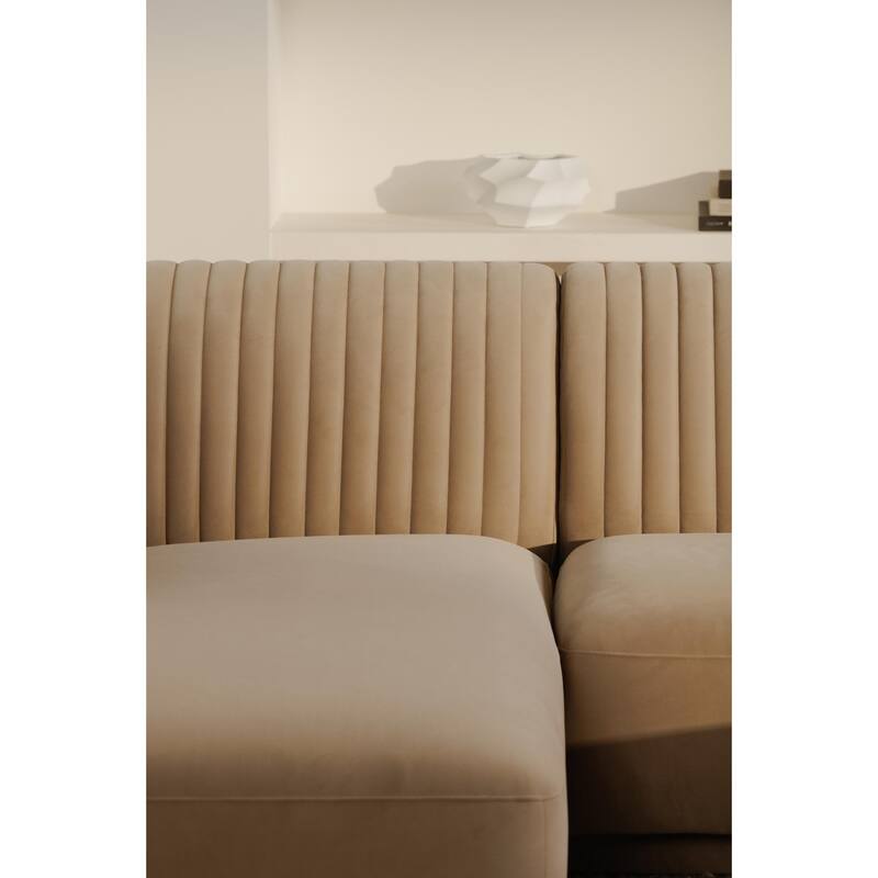 NADAAL STUDIOS Iona, Left Hand Facing Upholstered Sectional, Brown - 116.75 X 71 X 27.5