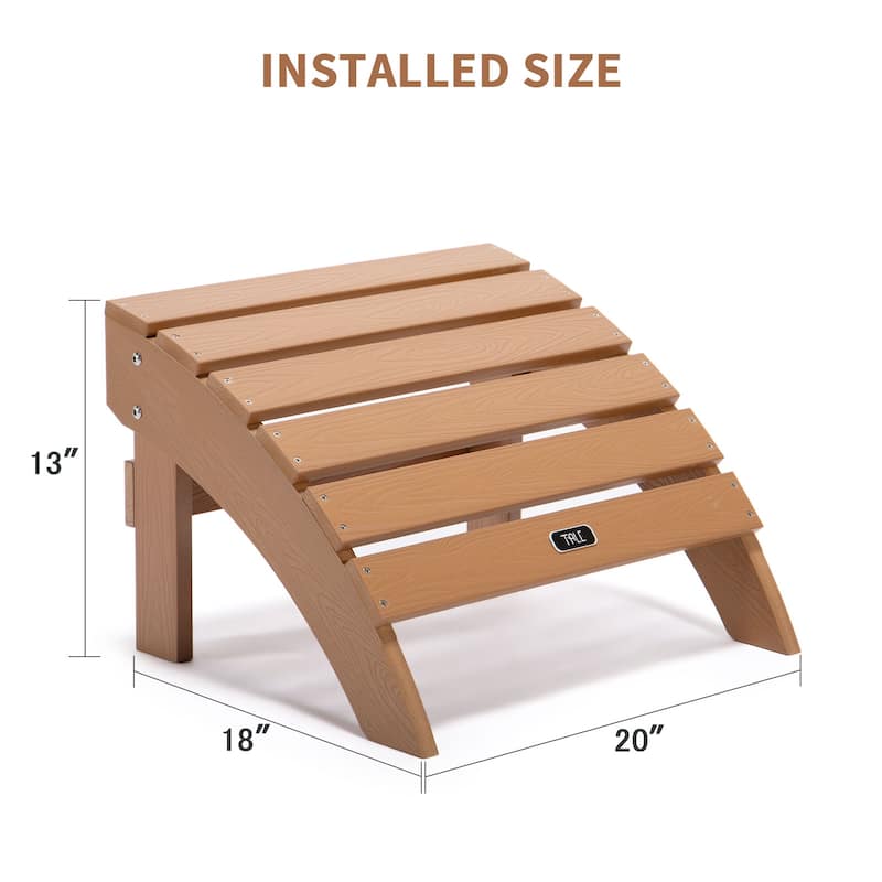 Adirondack Ottoman Footstool for Outdoor Patio Garden Porch