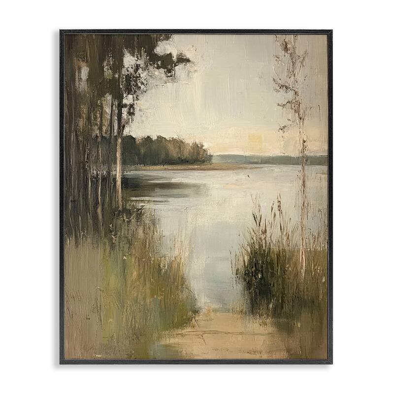 Stupell Wild Grasses by Lakeside Framed Giclee Art Design By Petal Prints Design - 16 x 20 - Black