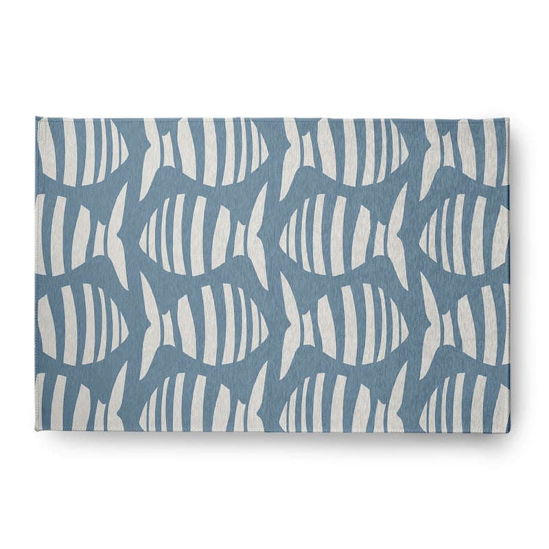 Swimming School Nautical Indoor/Outdoor Rug - Dusty Smoke - 4' x 6'