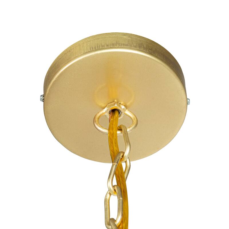 Marina Metal and Natural Capiz Chandelier Style Pendant Ceiling Light