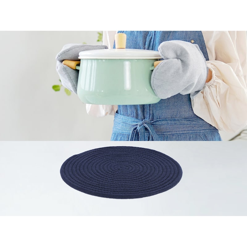 Farmhouse Placemats 4Pcs Cotton Rope Round Placemats for Dining Table - 12*12in