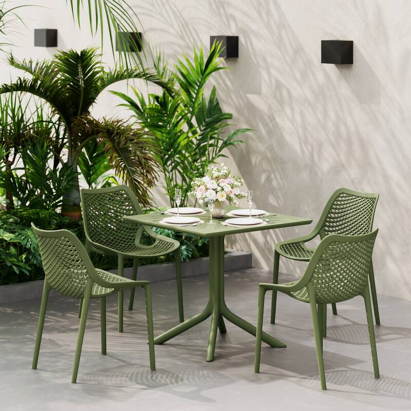 Frond and Form 4-Person Outdoor Square Dining Set