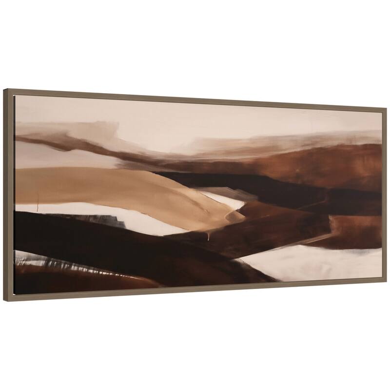 Kate and Laurel Pathway I Panel by Amy Lighthall Framed Canvas Wall Art Print - 40 x 18 - Gold