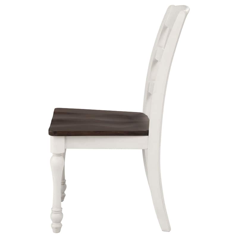 Madelyn Coastal White Wood Dining Side Chair (Set of 2)