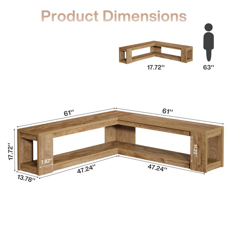 L Shaped Corner Bench with Storage