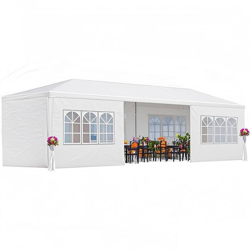 Anmytek Outdoor Gazebo Wedding Party Tent with 6 Removable Sidewalls - Garden Event Canopy Marquee