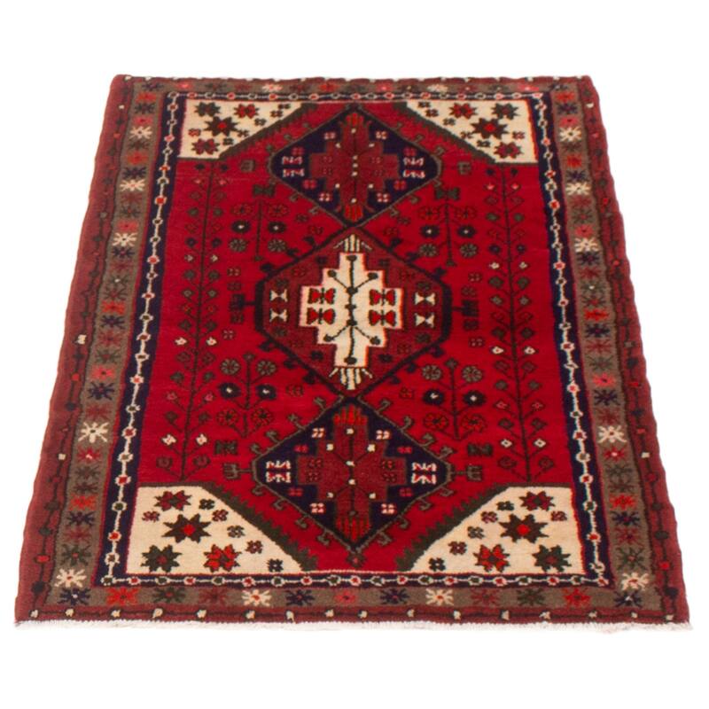 ECARPETGALLERY Hand-knotted Andelz Red Wool Rug - 3'3 x 4'10