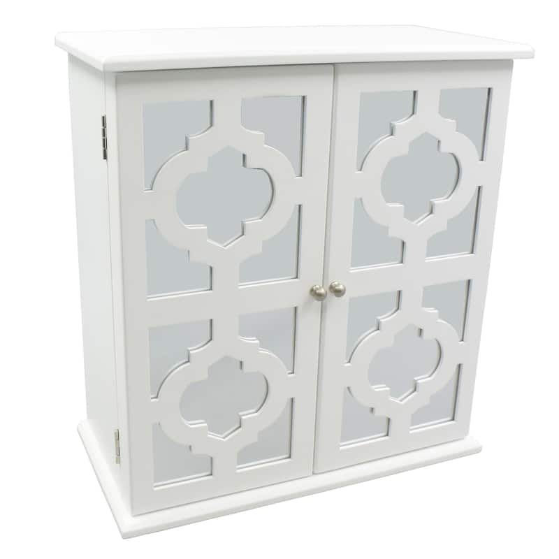 Modern Mirrored Door Jewelry Box - N/A