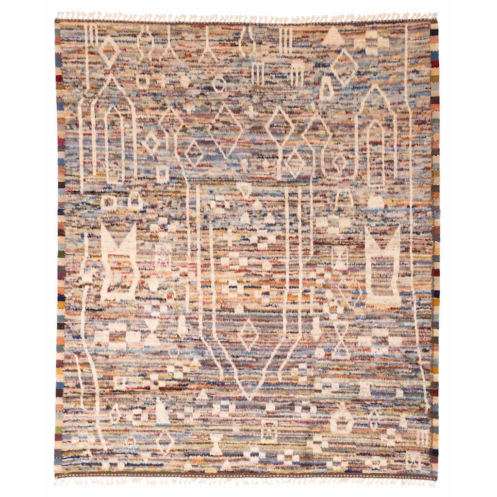 ECARPETGALLERY Hand-knotted Pak Finest Marrakesh Multi Color Wool Rug - 8'4 x 9'9