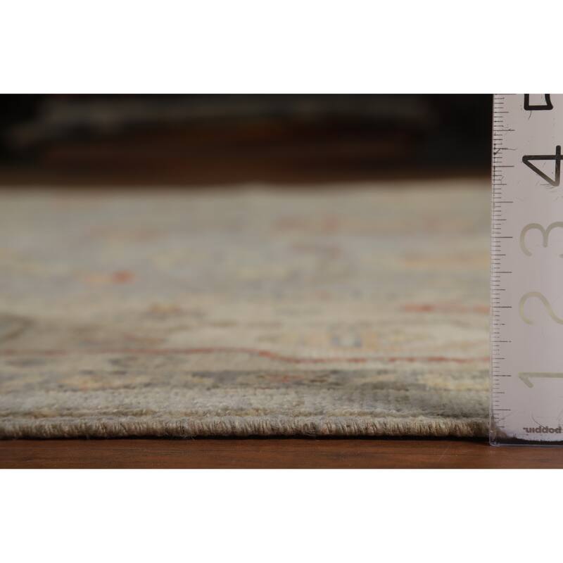Hand Knotted Oriental 100% Wool Carpet Transitional All-Over Greys & Charcoal Oushak Area Rug - 9' 8'' X 8' 1''
