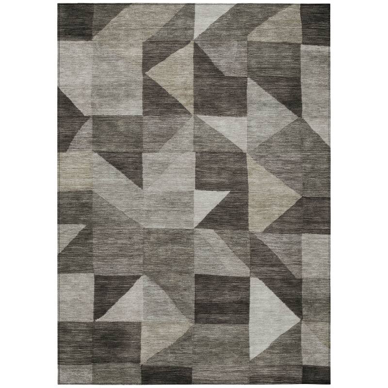 Machine Washable Indoor/ Outdoor Geo Rubi Chantille Rug