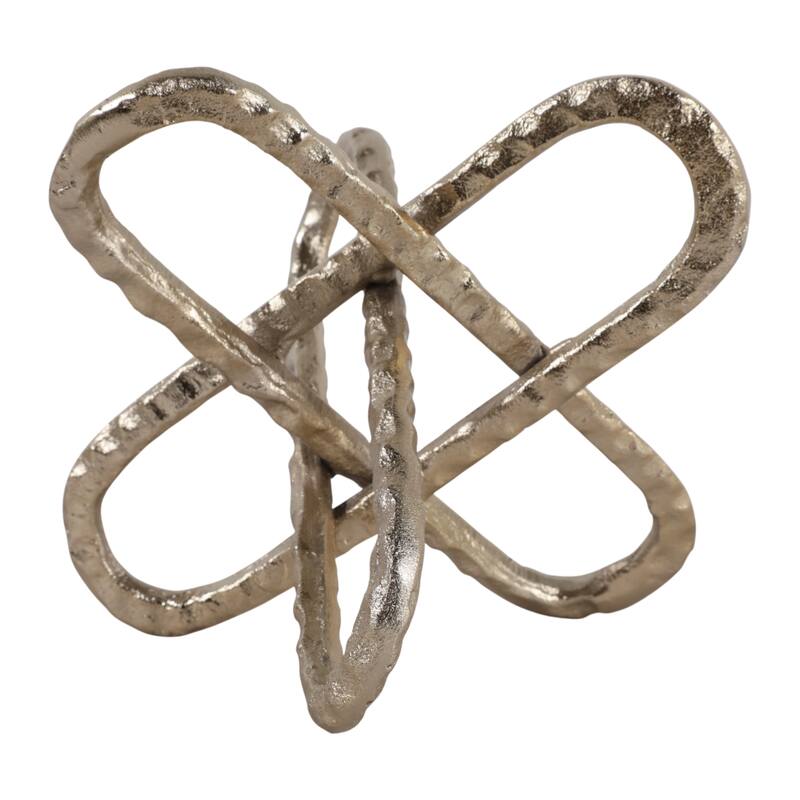 Contemporay Metal Round Edge Jack Decorative Object - 9.0"