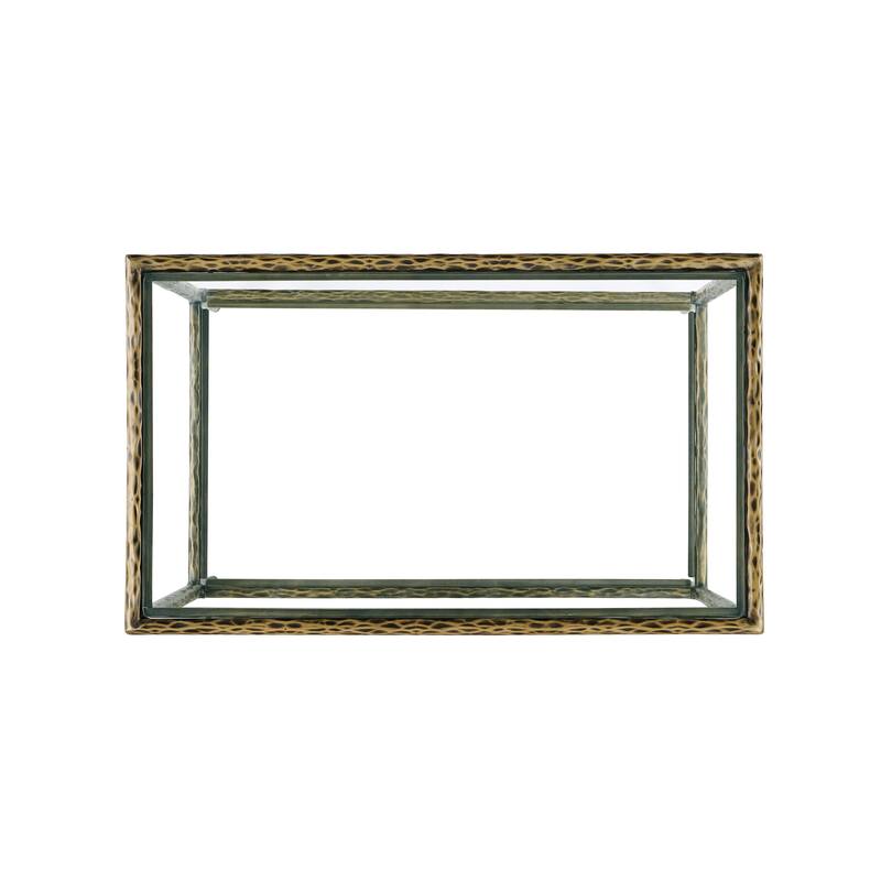 247 Shop At Home Lalia Modern Hammered Metal 3-Piece 1-Shelf Coffee Table Set