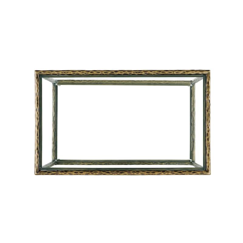 247 Shop At Home Lalia Modern Hammered Metal 1-Shelf End Table