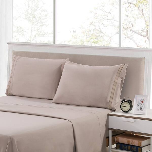 Shop Black Friday Deals On Porch Den Embroidered Soft Microfiber Bed Sheets Set Set Of 6 On Sale Overstock 13678894