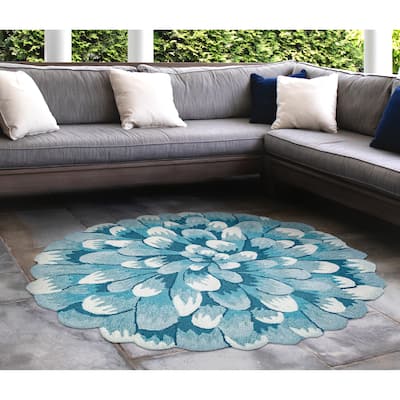 Liora Manne Frontporch Mum Indoor/Outdoor Rug - 5' Round
