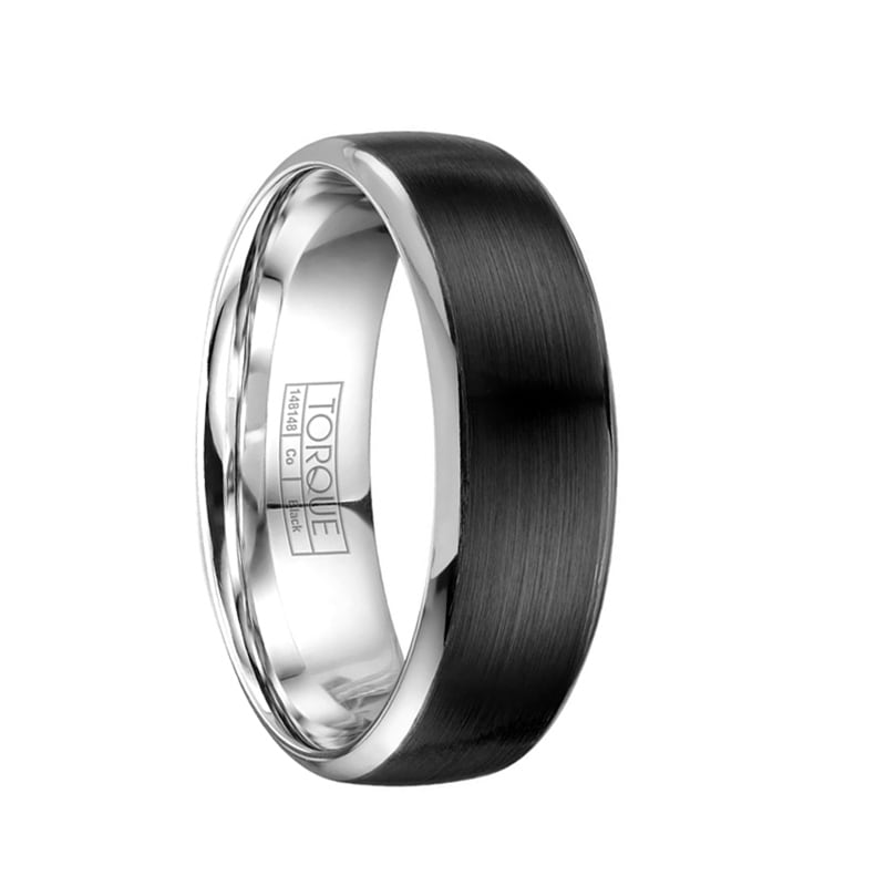 Shop Wright Torque Black Cobalt Wedding Band Brushed Finish Center