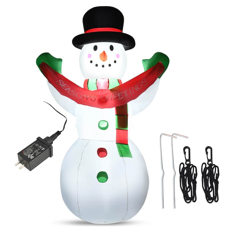Gymax 6ft Christmas Inflatable Snowman Holiday Decoration w/ Internal - See Details