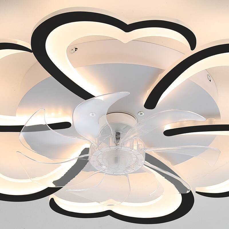 26.7In Black Ceiling Fan with Lights, Remote Control 3 Color Temperatures,6 Gear wind Speed Fan Light