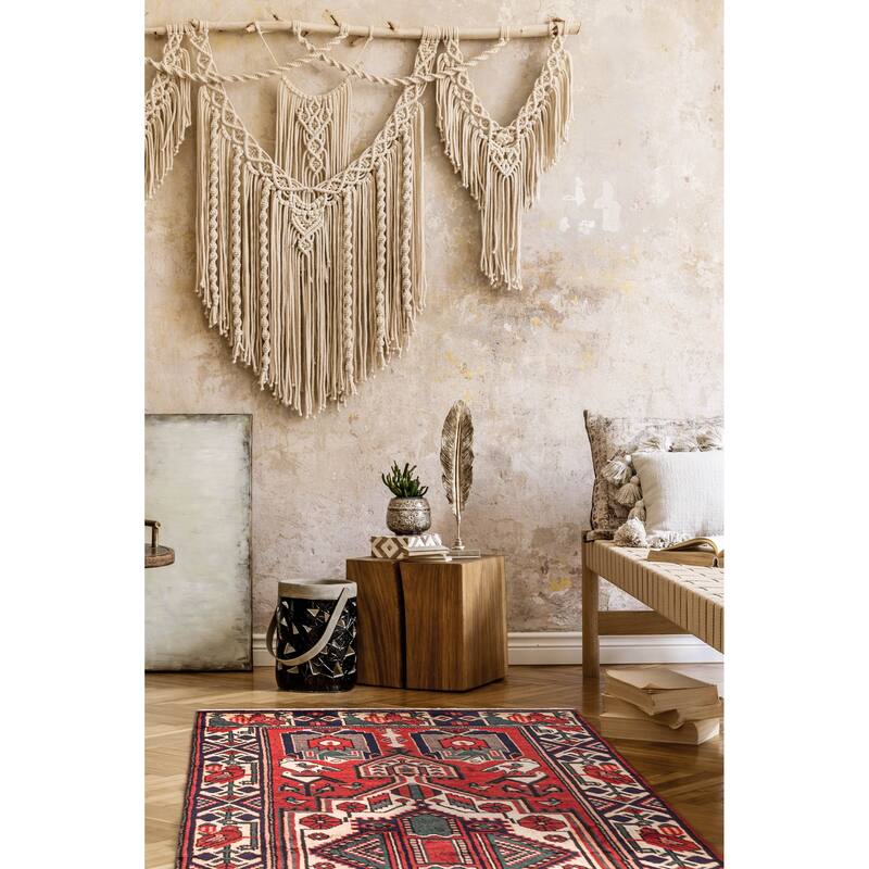 ECARPETGALLERY Hand-knotted Anadol Red Wool Rug - 4'1 x 7'3