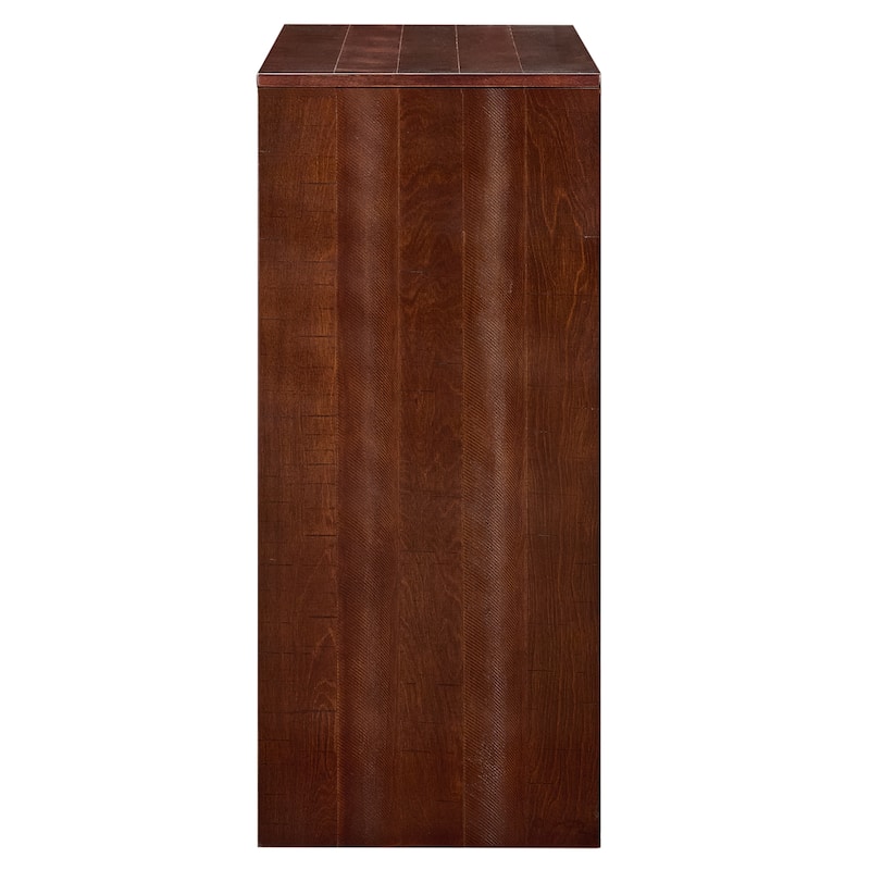 Fluted Counter Height Bar Table Set for Two with Upholstered Bar Stool and Solid Wood Legs