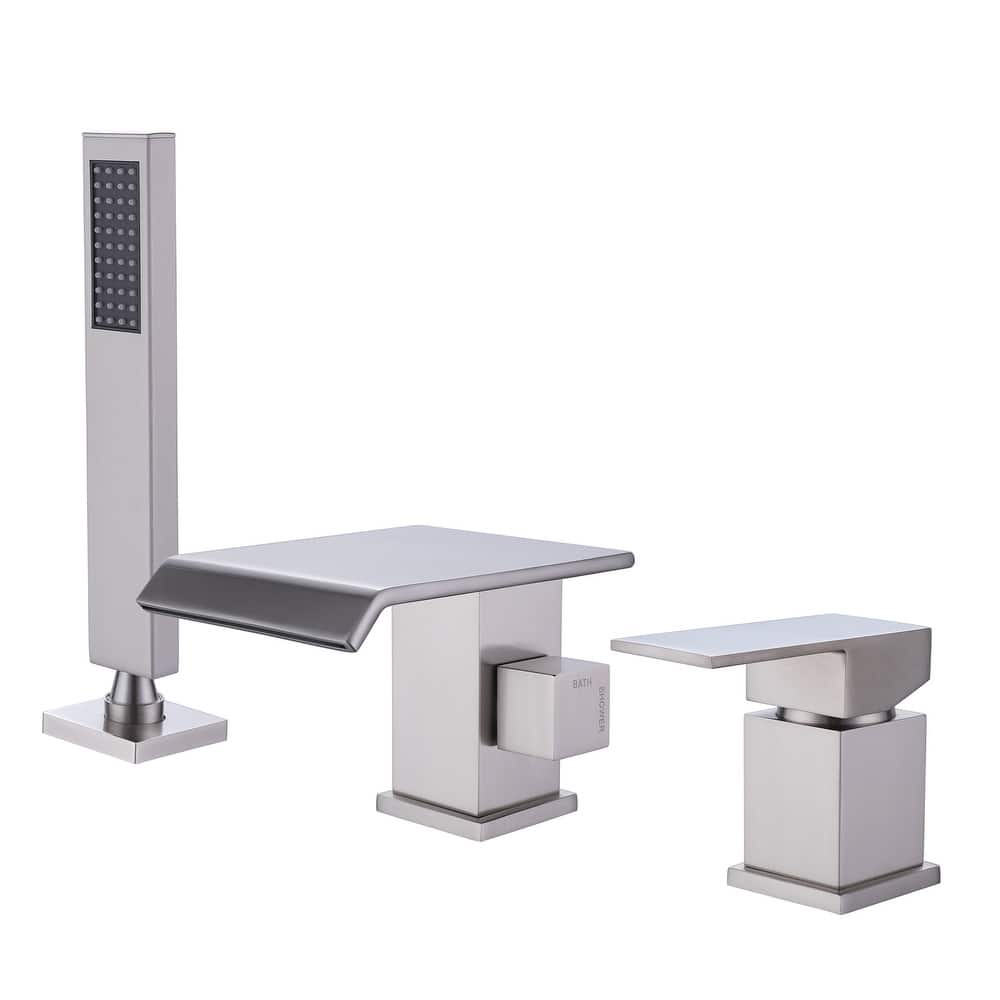 Solid Brass Waterfall Roman Tub Faucet with Hand Shower