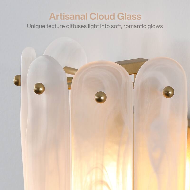 2-Light Modern Brass Gold Wall Sconce（set of 1)