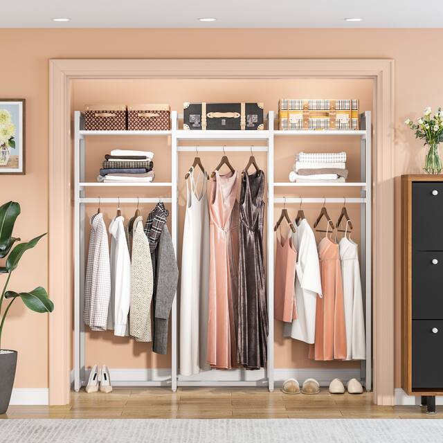 Tribesigns Garment Rack, 75 inch Freestanding Closet Organizer for Hanging Clothes
