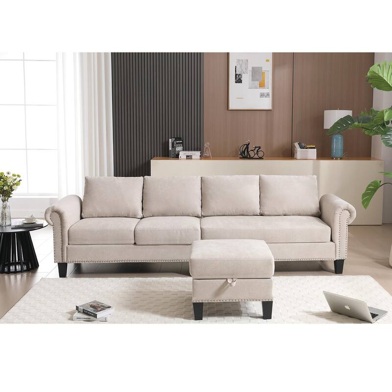 Convertible Sectional Sofa with Storage
