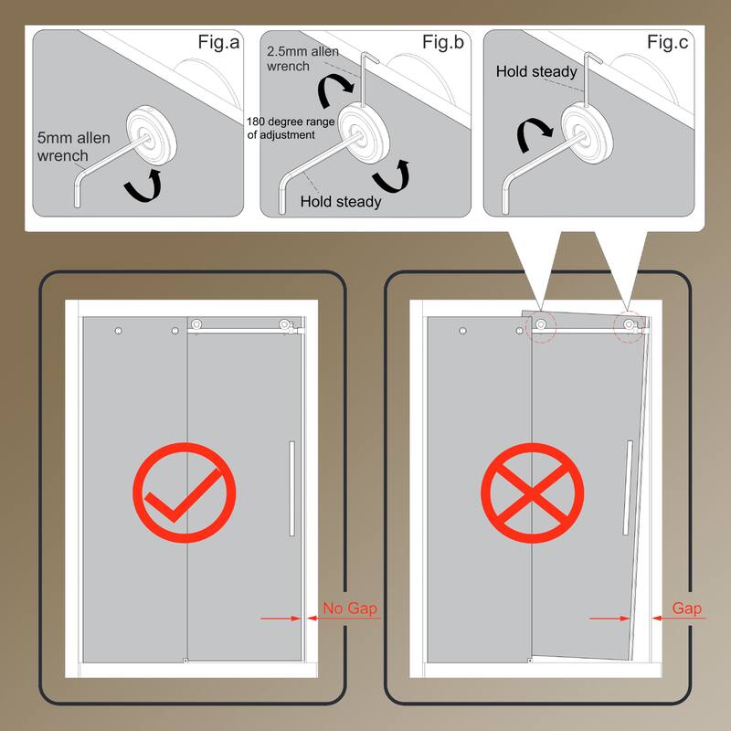 Modland 56-60" Sliding Shower Door, 5/16" ANSI Glass, 304 Stainless Steel Hardware, Leak-Proof, k Matte Black/Brushed Nickel