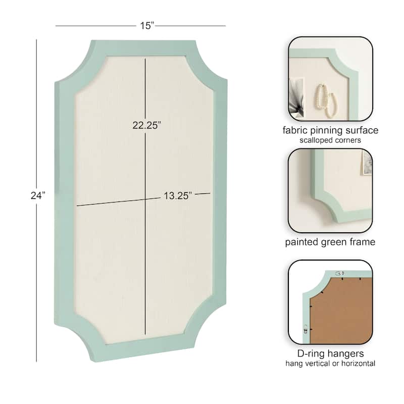 Kate and Laurel Holbrook Scalloped Rectangle Framed Pinboard