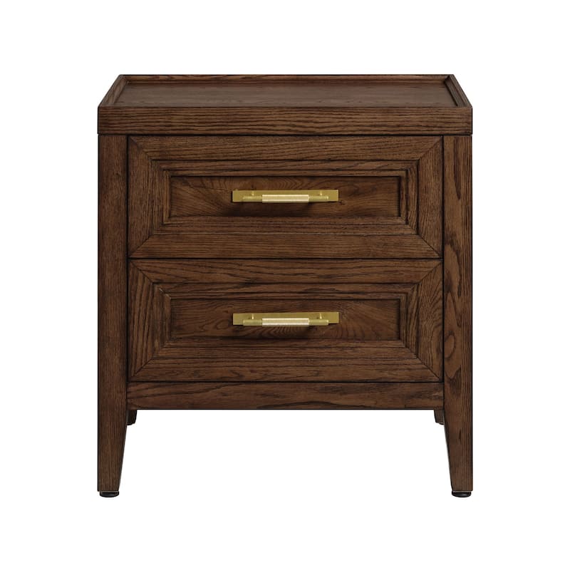 Marlow 2-Drawer Wooden Nightstand, Sable
