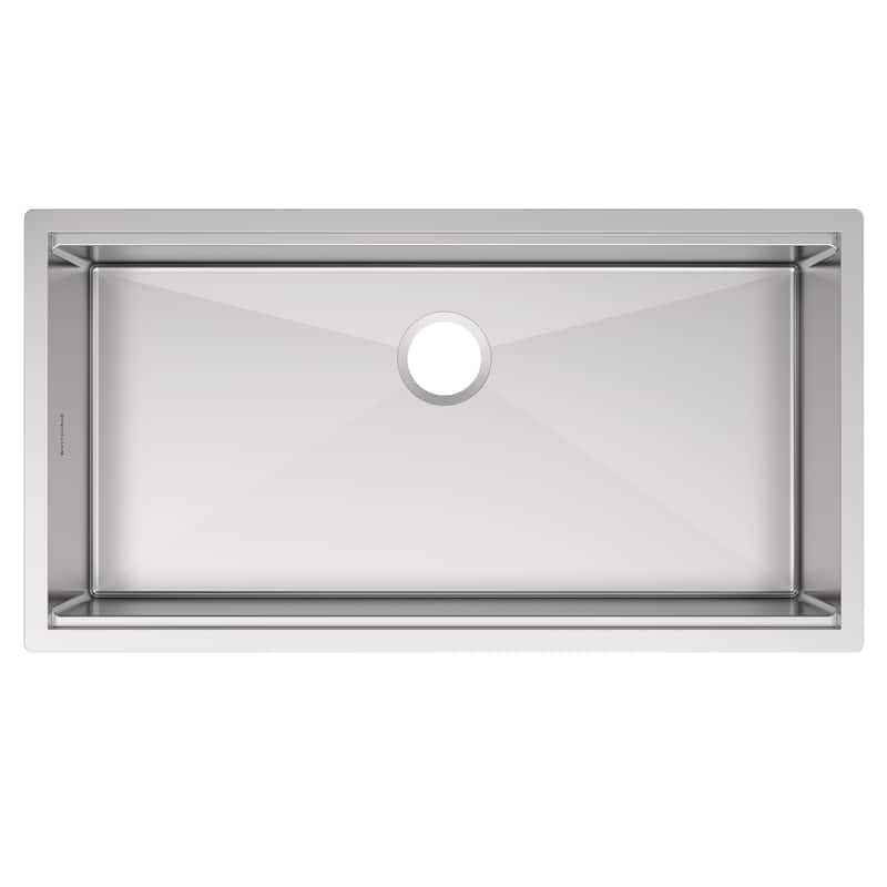 Whitehaus Undermount Single Bowl 16 Gauge Brushed Stainless Steel Workstation Sink With Accessories